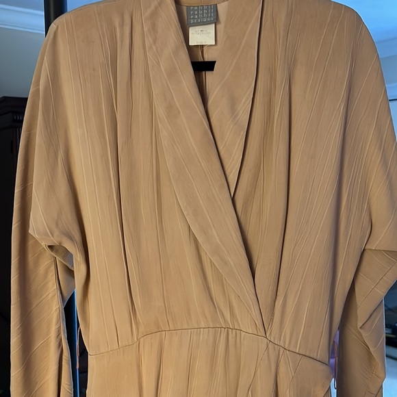 40’s STYLE DRESS Vintage Y2K Very Chic & Classy Tan - Picture 11 of 17